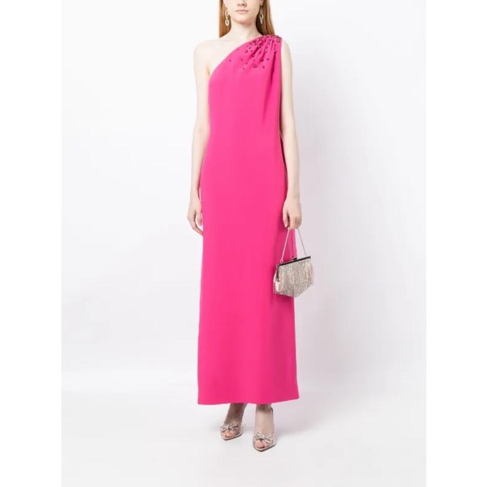 Sachin & Babi || Leslie Beaded Drape One-Shoulder Crepe Gown